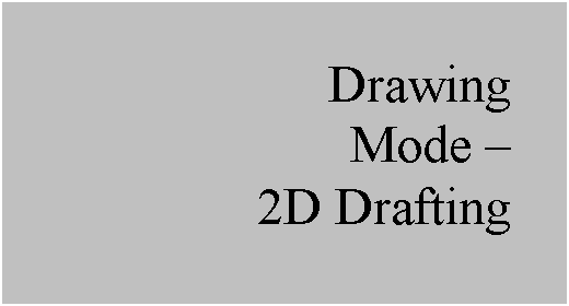 Text Box: Drawing
Mode – 
2D Drafting
