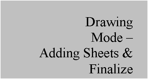 Text Box: Drawing
Mode – 
Adding Sheets & Finalize
